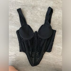 Dion Lee Black Corset Tank Top